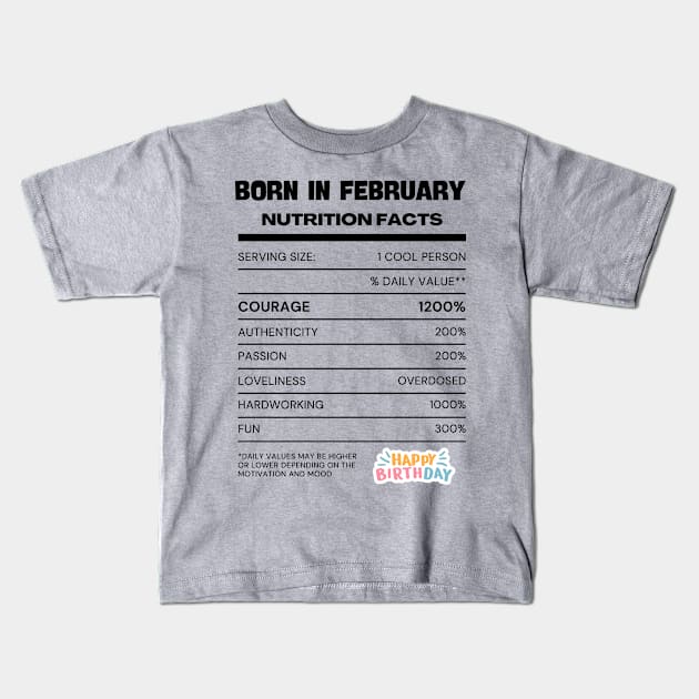 Born in february Kids T-Shirt by EMCO HZ 